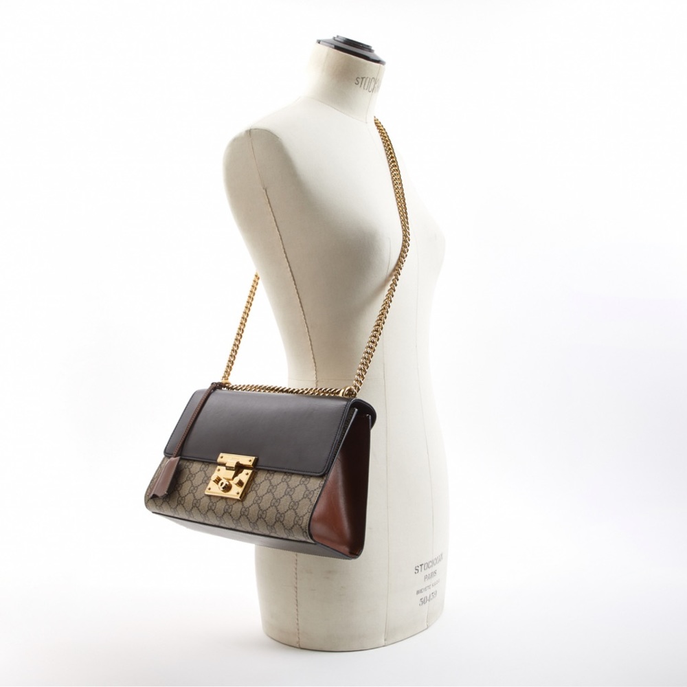 Gucci lock pad shoulder bag.